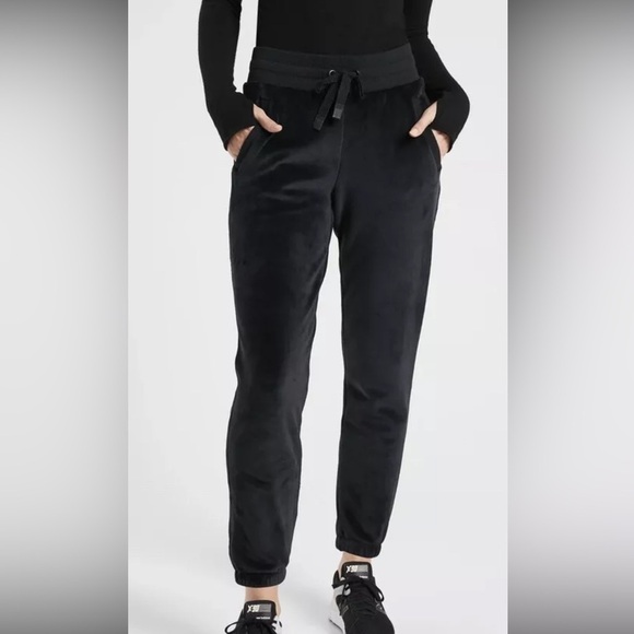 Athleta Double Cozy Karma Recover Jogger #511385 Sz XL Black Fall Winter Lounge - Picture 1 of 15
